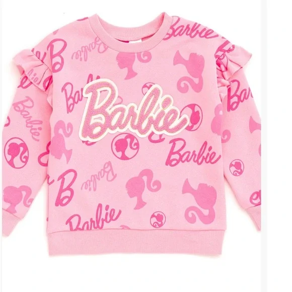 Barbie Pink Matching jogger and sweatshirt Set with Cozy Logo Design